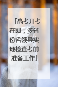 高考开考在即，多省份省领导实地检查考前准备工作
