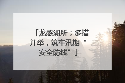 龙感湖所；多措并举，筑牢汛期“安全防线”