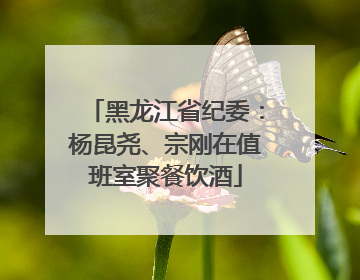 黑龙江省纪委：杨昆尧、宗刚在值班室聚餐饮酒