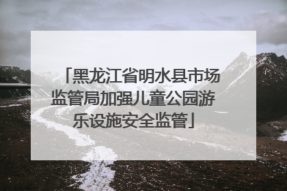 黑龙江省明水县市场监管局加强儿童公园游乐设施安全监管