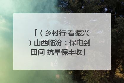 （乡村行·看振兴）山西临汾：保电到田间 抗旱保丰收