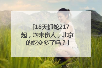 18天抓蛇217起，均未伤人，北京的蛇变多了吗？