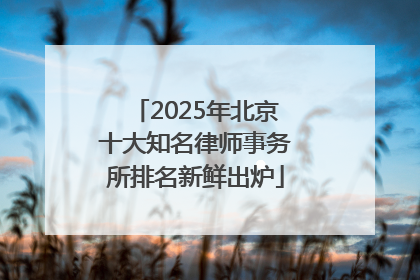 2025年北京十大知名律师事务所排名新鲜出炉