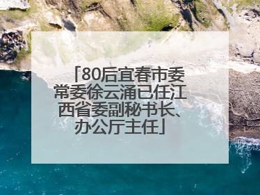 80后宜春市委常委徐云涌已任江西省委副秘书长、办公厅主任